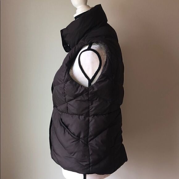 Jcrew chocolate brown feather puffer vest size S - Picture 2 of 7